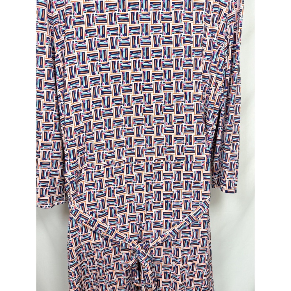 Leota 4L Wrap Dress Geometric Print Knee Length Stretch Career Office Plus Size - Picture 9 of 16
